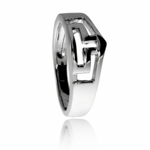 Stříbrný prsten  s motivem řeckého meandru