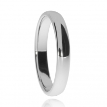 Stříbrný snubní prsten, úzký zaoblený