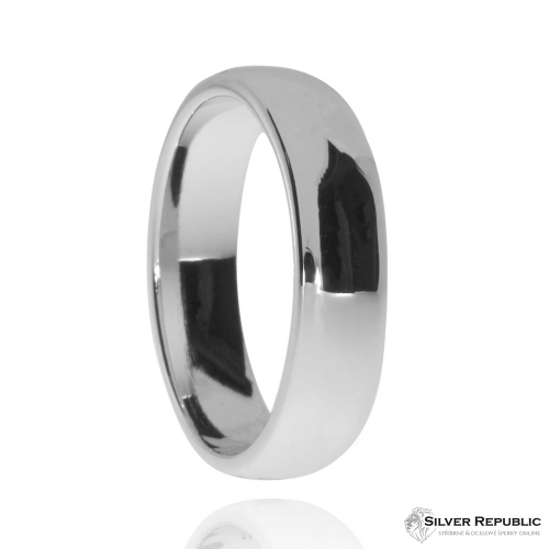 Stříbrný snubní prsten s rhodiovaným povrchem