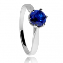 Stříbrný prsten se syntetickým kamenem - Modrá