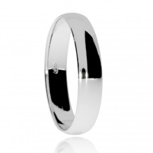 Stříbrný prsten snubního typu, širší zaoblený kroužek 