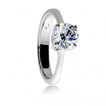 Stříbrný prsten s kulatým zirkonem (kubická zirkonie) 
