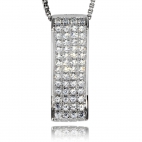 Stříbrný přívěsek se zirkony (cubic zirconia) - Obdélník posetý kameny