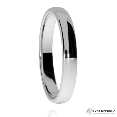 Stříbrný prsten snubního typu, jemný se zaoblenými hranami