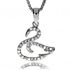 Stříbrný přívěsek se zirkony (cubic zirconia) motiv labutě 