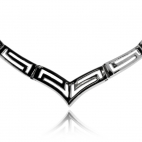 Stříbrný náhrdelník s motivem řeckého vzoru, špička 