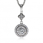 Stříbrný přívěsek se zirkony (cubic zirconia) trojřadý kruh