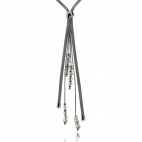 Stříbrný náhrdelník s vodopádem krystalů Swarovski 