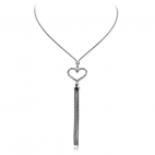 Stříbrný náhrdelník se zirkony (cubic zirconia) - srdce 