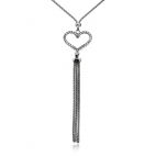 Stříbrný náhrdelník se zirkony (cubic zirconia) - srdce 