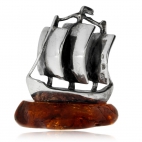 Stříbrná figurka s janterm - plachetnice