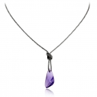 Stříbrný náhrdelník s přívěskem Swarovski - Krystal ve fialové barvě