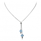 Stříbrný náhrdelník s krystaly Swarovski - Světle modrá