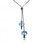 Stříbrný náhrdelník s krystaly Swarovski - Světle modrá