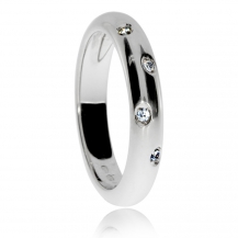 Dámský stříbrný prsten s diamanty - Protilehle vsazené diamanty