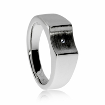 Dámský stříbrný prsten s diamantem - Středová prohlubeň nesoucí kámen