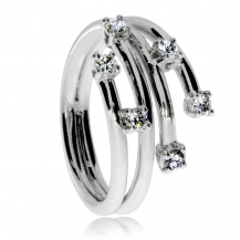 Dámský stříbrný prsten s diamanty - Paprsčité linie
