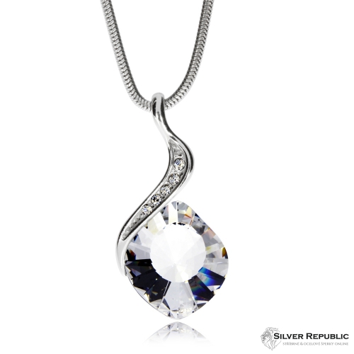 Stříbrný náhrdelník Preciosa Butterfly Dream Crystal 6295 00L - 45cm