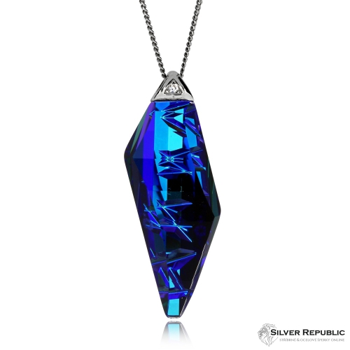 Stříbrný náhrdelník Preciosa Flawless Elegance Bermuda Blue 6687 46L - 45cm