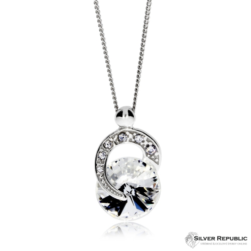 Stříbrný náhrdelník Preciosa Gentle Beauty Crystal 6766 00L 45cm