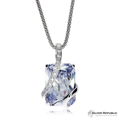 Stříbrný náhrdelník Preciosa Graceful White 5028 00L - 45cm
