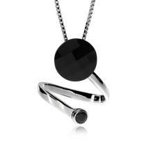 Stříbrný náhrdelník Preciosa Dark Style Black 6861 20L - 45cm