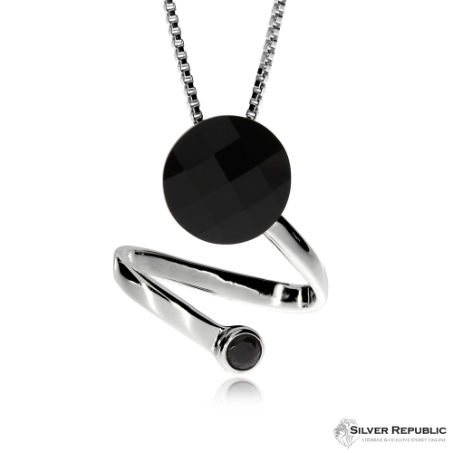 Stříbrný náhrdelník Preciosa Dark Style Black 6861 20L - 45cm