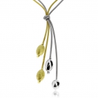 Stříbrný náhrdelník - Uzel s dvoubarevnými ovály