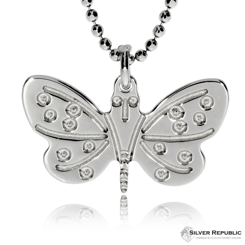 Stříbrný náhrdelník - Motýl