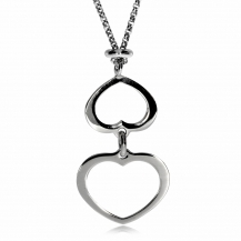 Stříbrný náhrdelník - Dvě srdce
