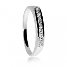 Stříbrný prsten ARETE s diamanty - Devět diamantů v řadě