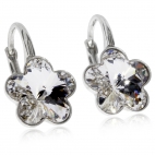 Stříbrné náušnice s krystaly Swarovski - Květiny