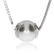 Stříbrný náhrdelník s perlou v rhodiované povrchové úpravě