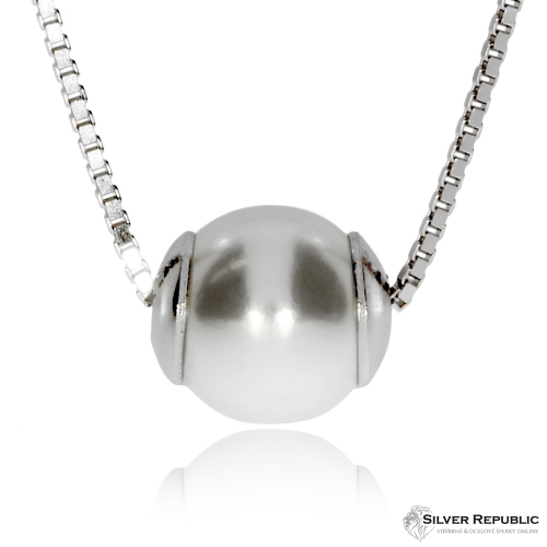 Stříbrný náhrdelník s malou perlou