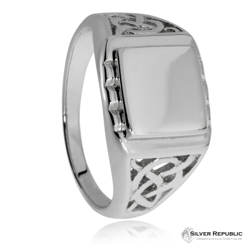 Stříbrný rhodiovaný  prsten pro muže