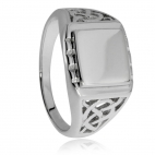Stříbrný rhodiovaný  prsten pro muže