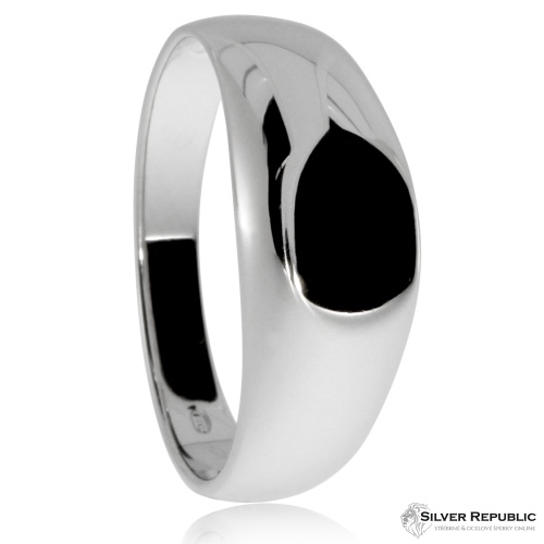 Pánský stříbrný rhodiovaný prsten bez kamene 