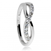 Stříbrný prsten se symbolem Infinity zdobený zirkony (kubická zirkonie