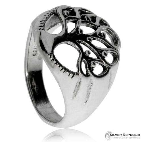 Stříbrný prsten - Malý strom života