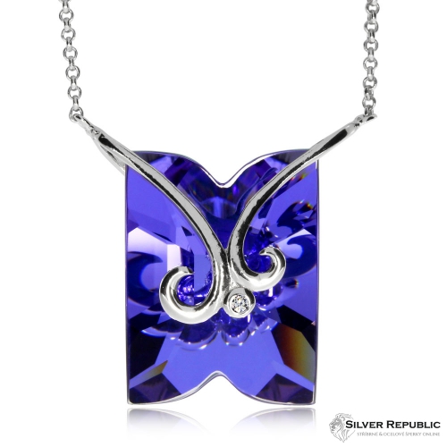 Stříbrný náhrdelník Preciosa Fine Line Heliotrope 6006 64 - 38cm