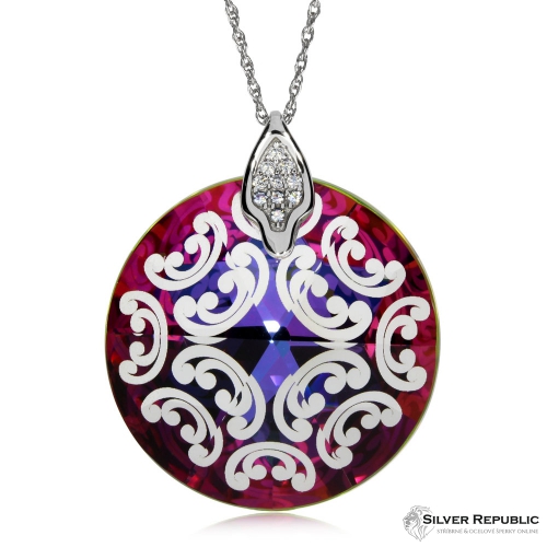 Stříbrný náhrdelník Preciosa Crystal Rose I Vitrail Medium 6008 41L- 45cm