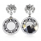 Stříbrné náušnice Preciosa Magical Ornament Black 6027 20