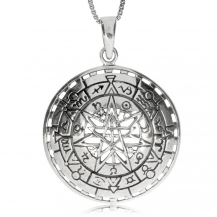 Stříbrný přívěsek - Kruh zodiaku s prolínajícími se hvězdami