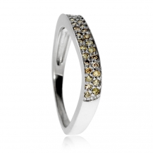 Stříbrný prsten osazený diamanty přírodní zlato-hnědé barvy 0,28 ct, SI1 ARETE