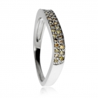 Stříbrný prsten osazený diamanty přírodní zlato-hnědé barvy 0,28 ct, SI1 ARETE
