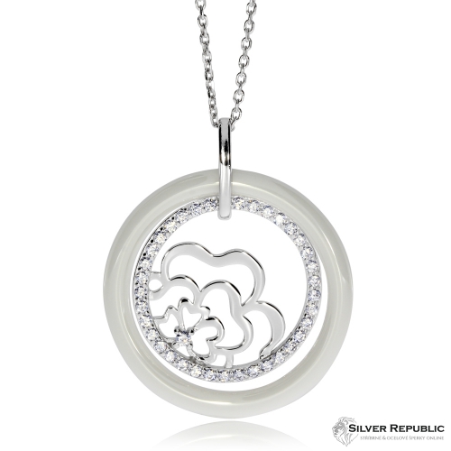 Stříbrný náhrdelník Preciosa Young White 5157 00L - 45cm