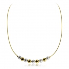 Stříbrný pozlacený náhrdelník - Kuličky a perly
