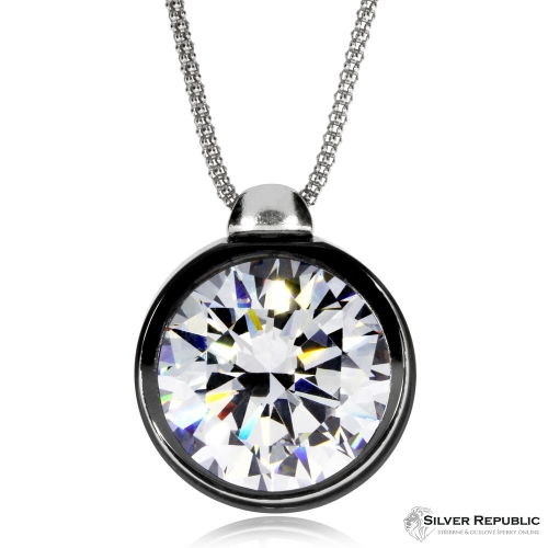 Stříbrný náhrdelník Preciosa Brilliant Star Chrome 5195 40L - 45cm