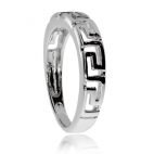 Stříbrný prsten s motivem meandru