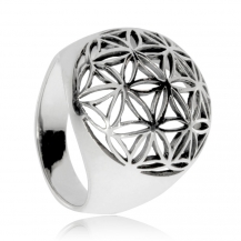 Stříbrný prsten - Květ života